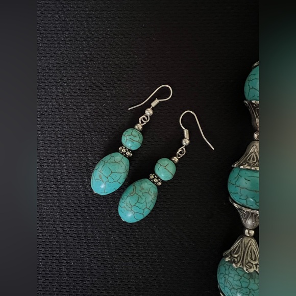 Authentic Turquoise Stone Silver Set - Picture 5 of 6
